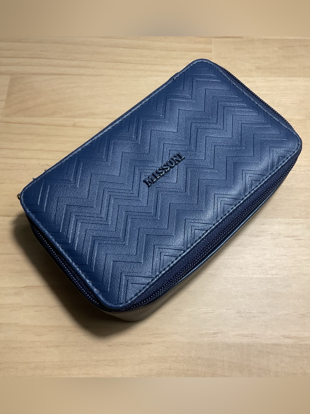 Missoni for Delta Navy Zigzag Zip Cosmetic Case Travel Case